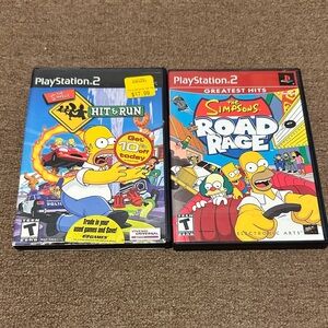 The Simpsons PlayStation 2, rated T, pre-owned, Road Rage and Hit & Run